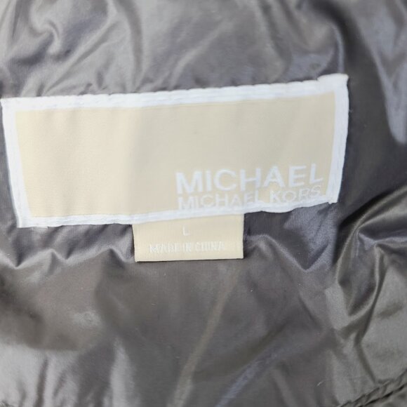 Michael Kors Women's Brown Padded Mock Neck Insulated Down Puffer Jacket Size L - Picture 7 of 8